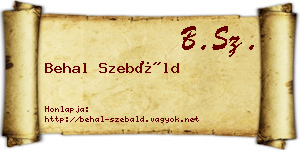 Behal Szebáld névjegykártya