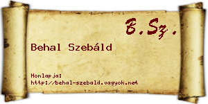 Behal Szebáld névjegykártya